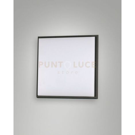 DESDY PLAFONIERA LED NERA L.18X18CM 10W 3000K 1050LM IN ALLUMINIO IP54
