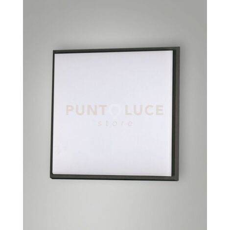 DESDY PLAFONIERA NERA L.24X24CM A LED 23W 3000K 2700 LM IN ALLUMINIO IP54