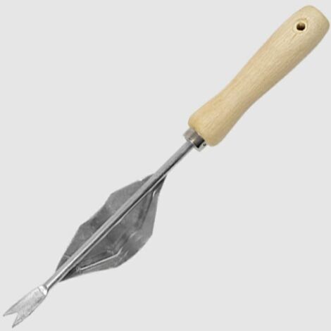 Desherbador de Acero Greenmill con Soporte y Mango de Madera, Ideal para Eliminar Maleza en el Jardín.