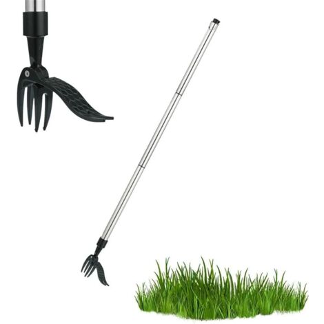 DéSherbage Debout, Outil De DéSherbage avec 4 Griffes en Acier Inoxydable Et PéDale, Arrache-Racines en Acier, Extracteur De Mauvaises Herbes à Long Manche,100/110cm (110cm)
