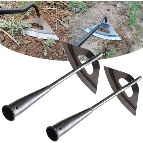 Désherbeur, 2 outils à main de jardinage houes, houes creuses creuses tout en acier trempé durable, tranchants de jardin Huura, houes outils de jardinage bêche à main accessoires de désherbeur