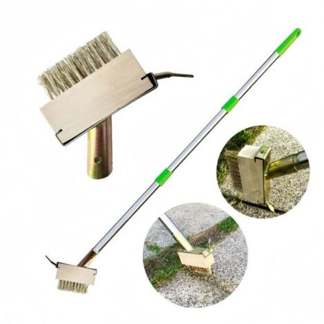 Désherbeur de fissures, outil de désherbage manuel, outil d'extraction de mousse avec long manche réglable en acier inoxydable pour terrasse, pavé, patio, allée, fissure