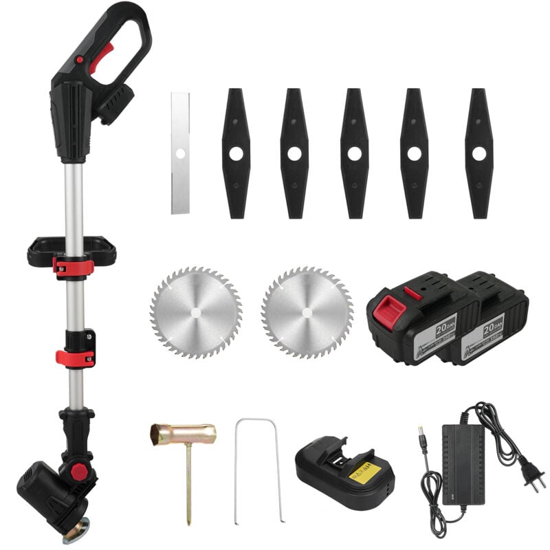 Désherbeur électrique sans fil, alimenté par batterie, 21 V, coupe-herbe sans balais, outil de pelouse avec écran d'affichage électrique, outil de