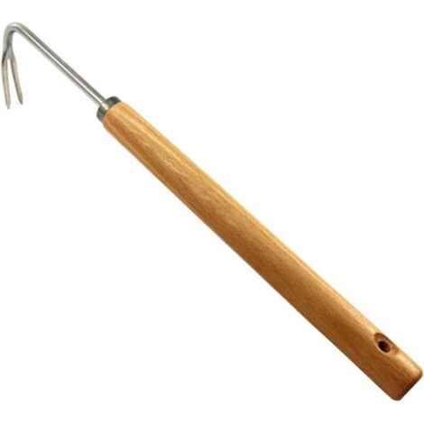 Désherbeur en hêtre à dents pointues, désherbeur, désherbeur de fissures, outil de désherbage pour la cour, houe, outils de jardinage, acier inoxydable, pièce moulée en une seule pièce (type V)