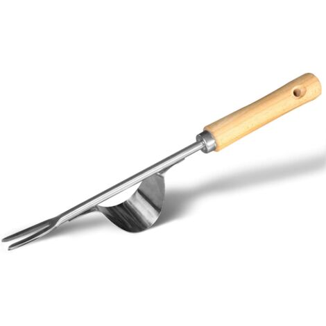 Désherbeur manuel - Base à manche anti-pliure pour un désherbage facile et un travail en profondeur - Acier chromé robuste - Outil de désherbage compact pour terrasses, pelouses et exploitations agric
