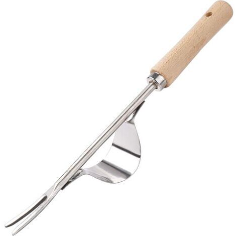 Désherbeur Manuel Garden Outil de Désherbage en Acier Inoxydable avec Poignée Bois Outil de Jardinage pour Désherber Votre Jardin 32cm de Long 1 Pièce