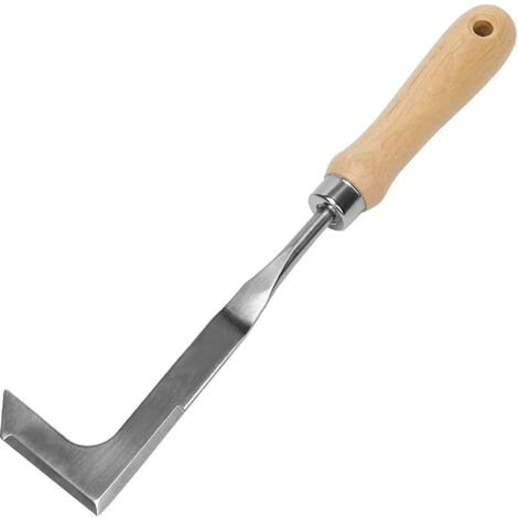 Desherbeur Manuel grattoir à Fente en Bois, Tondeuse à Gazon en Acier Inoxydable, Tondeuse à Gazon multifonctionnelle