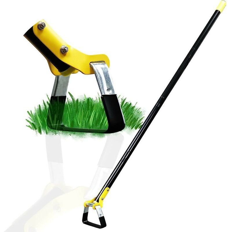 Désherbeur manuel, Houe Outil de Jardin, Houe à Étrier à Boucle de Désherbage Réglable 30-61 Pouces, Noir