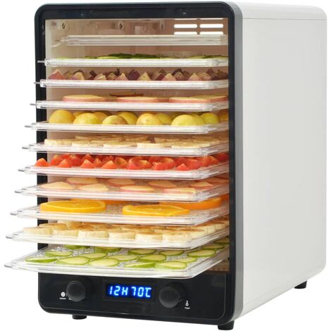 MPM MSG-01 Deshidratador de Alimentos, 5 Bandejas 28 cm, sin BPA, Seca  Frutas, Verduras, Carne, Hierbas, 250W, Blanco