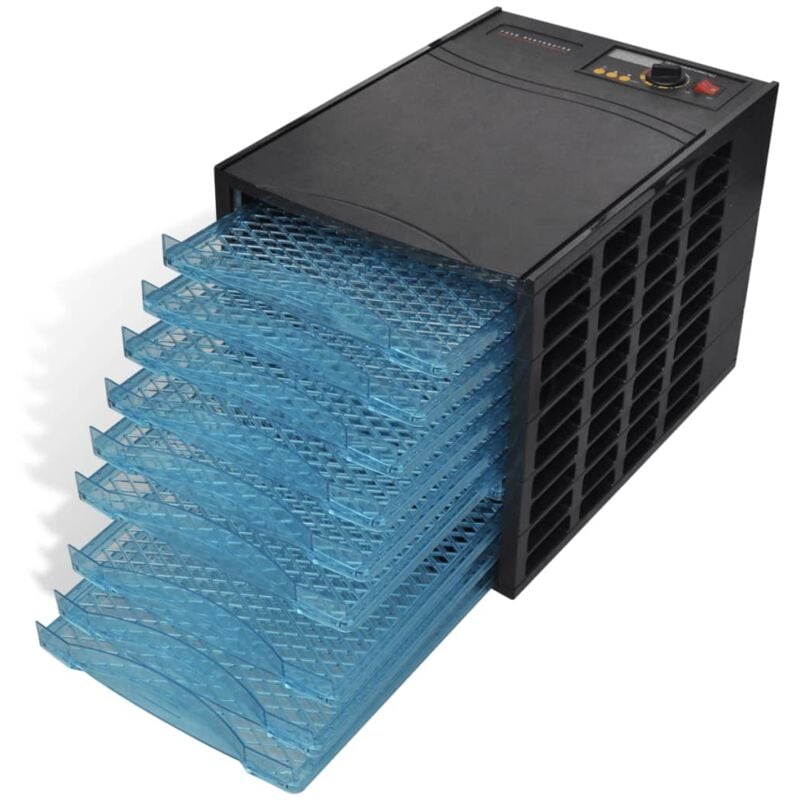 

vidaXL Deshidratador de alimentos con 10 bandejas cuadrado - Negro