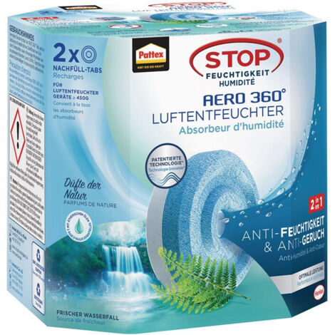 Deshumidificador Aero 360 2 tabletas de 450 g AHAWF Waterfall Freshness Pack PATTEX (Pack de 12)