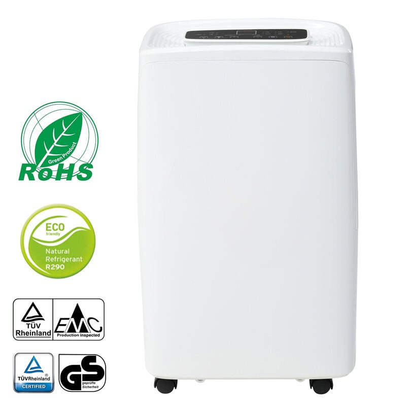 Fortuna Lai - Déshumidificateur 12L / jour pour 15 ㎡ - 3 en 1 purificateur d'air, séchoir à linge, réservoir d'eau de 1.5L, minuterie de 24 heures,