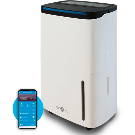 Déshumidificateur 50L/j connecté – Compresseur – Évacuation par pompe de relevage – Surface max 200 m² – Niveau sonore 56 dB – Air&Me
