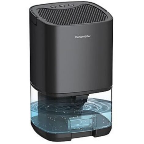 Déshumidificateur compact noir, déshumidification et prévention de l'humidité, adapté pour une superficie de 10-20 m², dimensions 15.2x13.5x25 cm