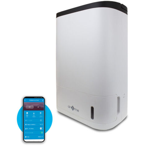 Déshumidificateur connecté 7L/j – Technologie dessiccante – Niveau sonore 43 dB – Pour surfaces jusqu'à 40 m² – Drainage continu – Air&Me