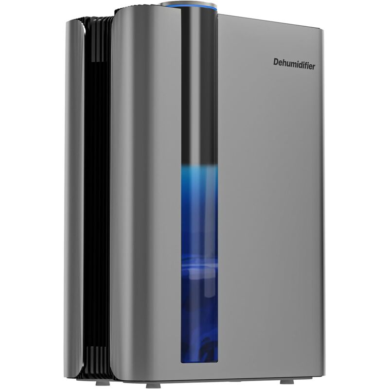 Deshumidificateur d air, 2500ML Déshumidificateurs Electrique Portable, Ultra-silencieux, 7 Lumières de Couleur, Double Semi-conducteur, Arrêt