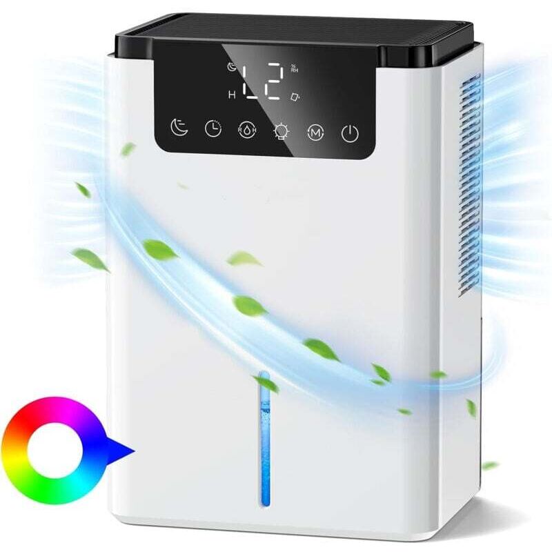 Deshumidificateur d air 2500ML,Deshumidificateur Anti Moisissure Déshumidificateurs Portable avec D