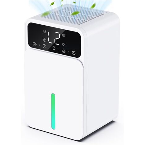 Déshumidificateur D'Air Électrique Portable 2 Niveaux - 1500 Ml Silencieux Minuterie 12h Écran LCD