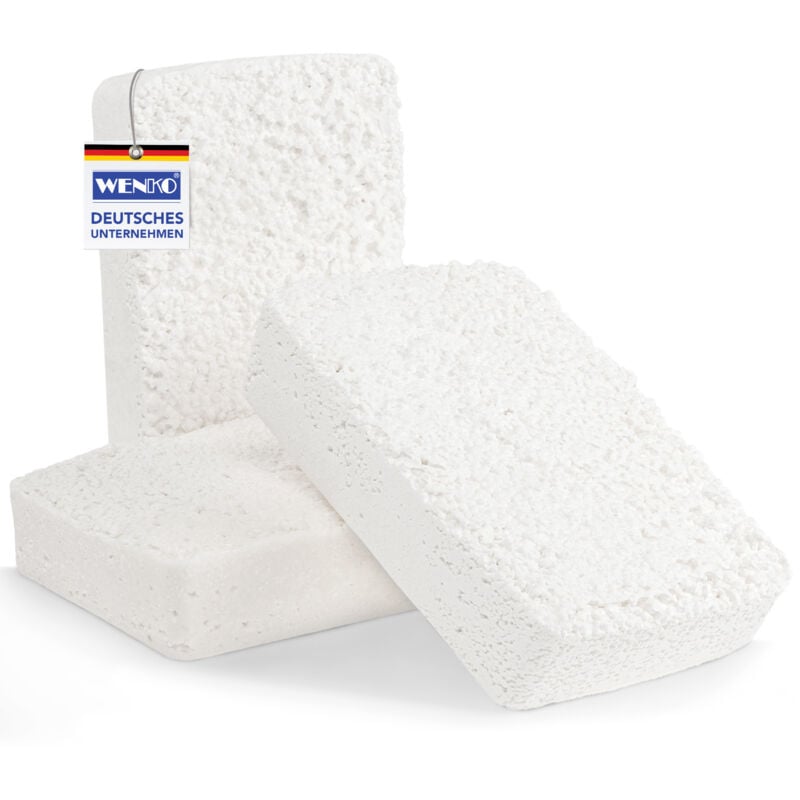 Lot de 3 recharges de 1kg pour déshumidificateur WENKO, Recharge absorbeur humidité, Jusqu'à 80m3, 3x1000 g, Chlorure de calcium, 16,5x4x11,5 cm,