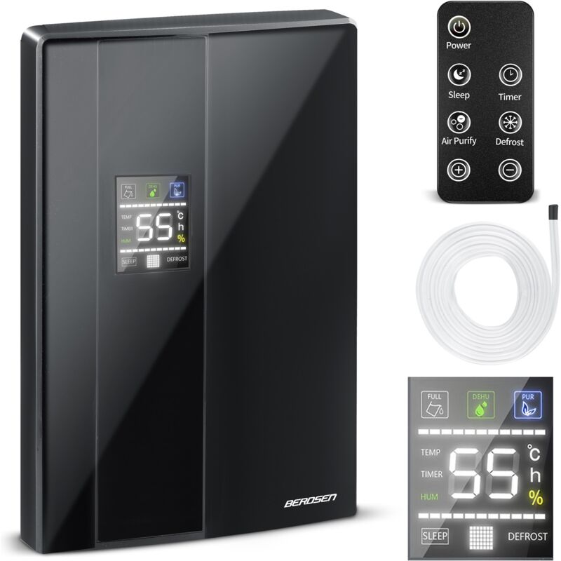 Déshumidificateur d'air - Absorbeur d'humidité noir Berdsen BR-20D