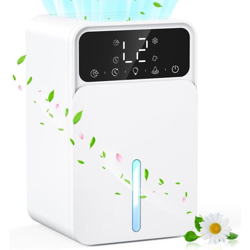 Cyslmuk - Déshumidificateur d'air électrique 1500 ml, mode veille, déshumidificateur avec arrêt automatique, portable, ultra silencieux