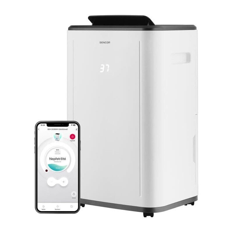 Sencor - Déshumidificateur mobile intelligent sdh 2028WH - 360 w - 20 L/jour - Réservoir : 6 l - 2 vitesses - Blanc