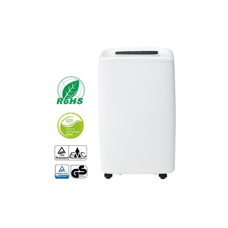 Déshumidificateur de jour 12l pour 15 pouces, déshumidificateur 3 en 1, purificateur d'air, séchoir, réservoir d'eau 1,5 l, minuterie 24 heures,