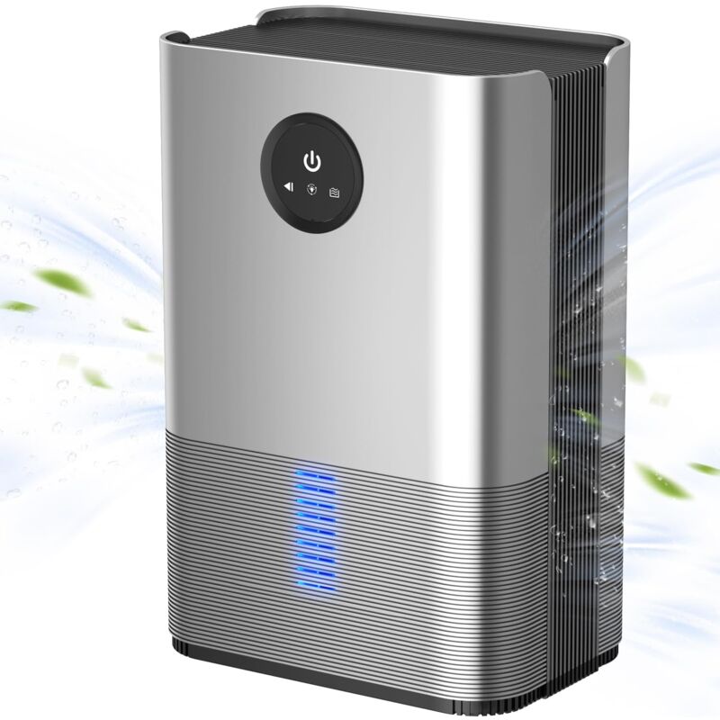 Déshumidificateur de pièce à domicile noir, réservoir d'eau de 50 oz (850 pieds carrés) Déshumidificateur Drain sûr Arrêt automatique Désodorisant