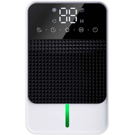 Déshumidificateur, déshumidificateur pour petite chambre à 2 vitesses Déshumidificateur silencieux avec mode veille 7 lumières de couleur, arrêt automatique 2 minuteries Dégivrage automatique pour sal