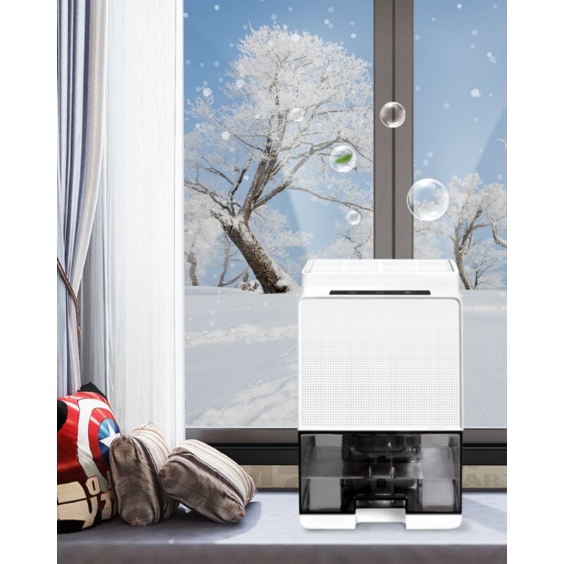 Déshumidificateur domestique 1000 ml, déshumidificateur d'air, arrêt automatique, dégivrage automatique, silencieux, blanc