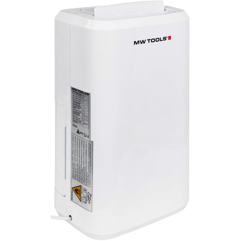 Mw Tools - Déshumidificateur d'air compact et silencieux 12L/jour - 280W, réservoir 2L, idéal salle de bain ou pièce 20m² BD12H