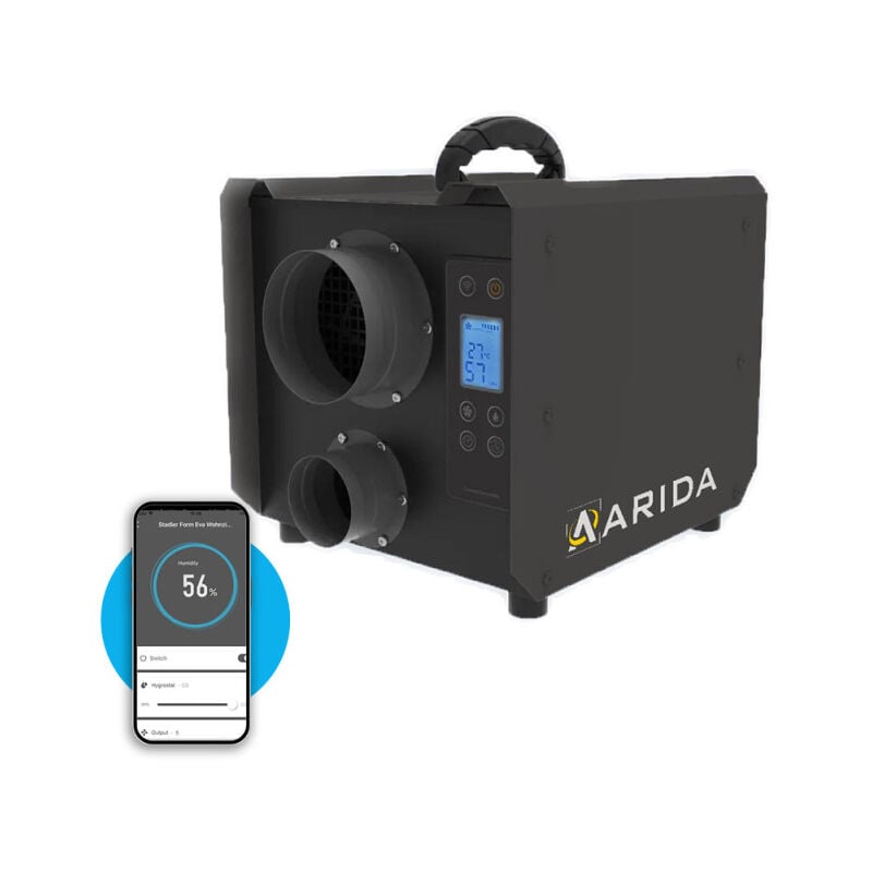 Air&me - Déshumidificateur connecté Pro S19 WiFi 19L/j Arida, Connecté, avec une puissance de 19 L/jour, fonctionnant par Dessiccation