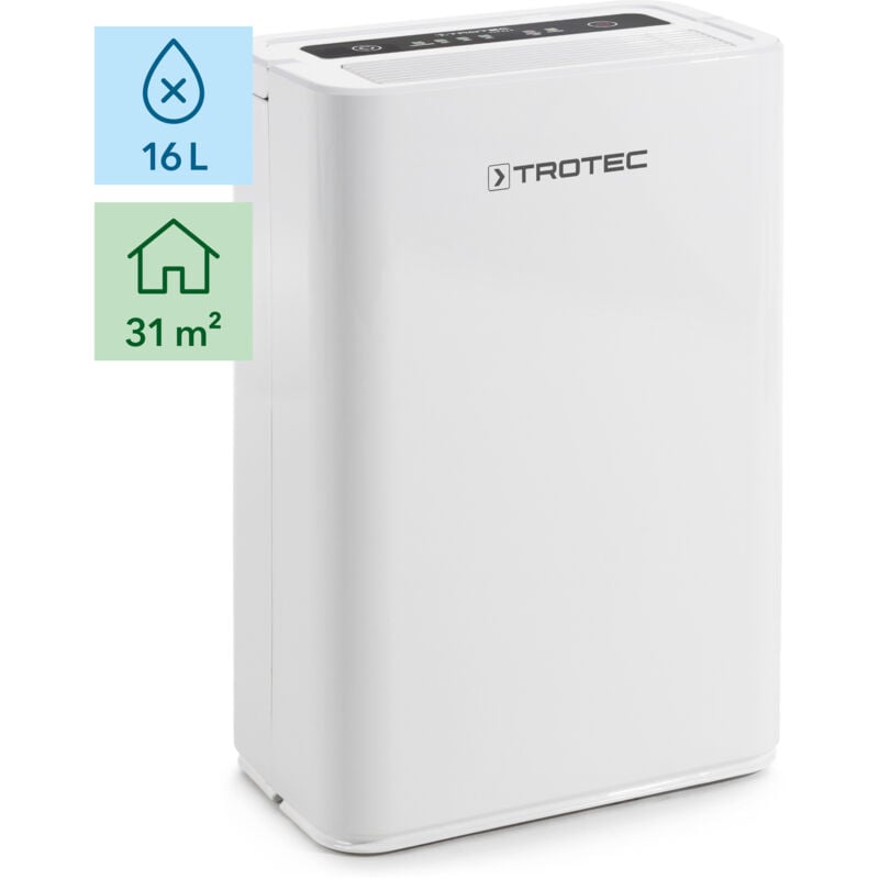 Trotec - Déshumidificateur ttk 52 e - 31m2 - 110m3/h - affichage de l'humidité de l'air