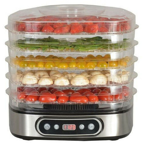 DESHYDRATEUR 6 PLATEAUX INOX 450W 5 PLATEAUX PROG KITCHENCHEF - SECCO5IX