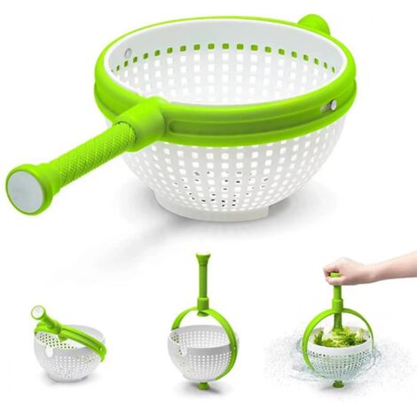 Déshydrateur à salade, panier égouttoir avec poignée pliable, déshydrateur à légumes, accessoires de cuisine