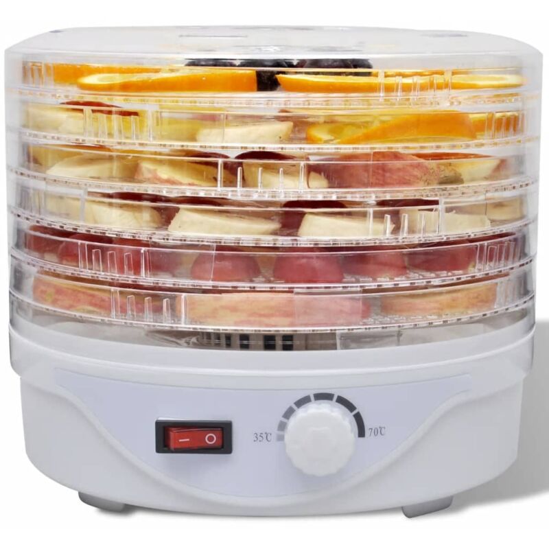Déshydrateur avec 6 plateaux empilables (ronds) Vidaxl