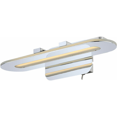 Design 5 watts LED éclairage mural chambre d'hôtel lampe interrupteur argent Globo 68057W