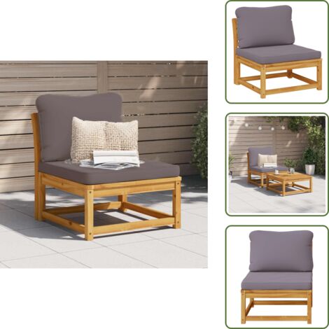 Design a doghe - vidaXL Divano da Giardino con Cuscini in Legno Massello Acacia - Divano modulare