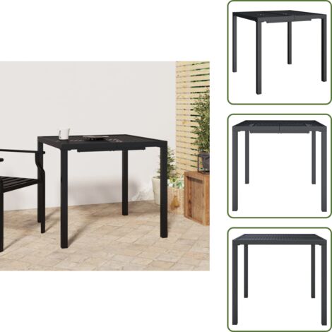 Design a rete - vidaXL Tavolo da Giardino Antracite 80x80x72 cm Acciaio - Tavolo da pranzo