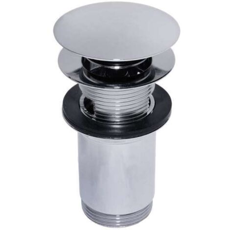 Design Ablaufgarnitur Push Open Ablauf Ventil Push Up rund für Waschtisch chrom 1 1/4''