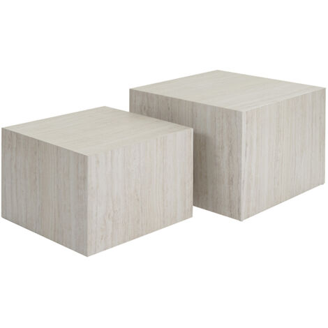 Design-Bestelltische mit Travertin-Effekt (2er-Set) CALLA