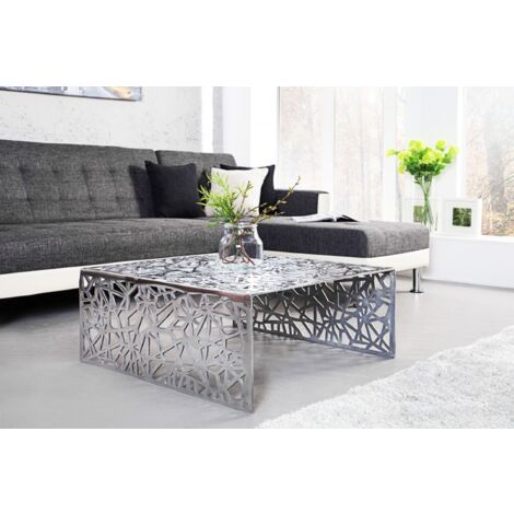 Design Couchtisch Metall 60 x 60 cm eckig Unikat
