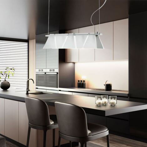 Design Decken Beleuchtung Hänge Leuchte Pendel Lampe silber Glas satiniert Eglo XIMENA 89763