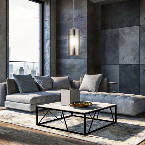 Design Decken Pendel Lampe Glas rauch Ess Zimmer Beleuchtung Hänge Lampe