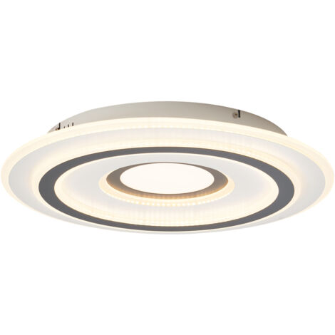 Design-Deckenleuchte Weiß mit Dunkelgrau Rund inkl. LED Dimmbar - Taylor