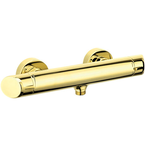 Design Duscharmatur in gold ARNIKA-30 mit Zweigriff, B/H/T: 31,5/6/9,1 cm
