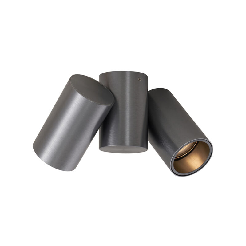 Qazqa Design Einbaustrahler Gunmetal Gu10 50mm 2-flammig Schwenkbar - Michael