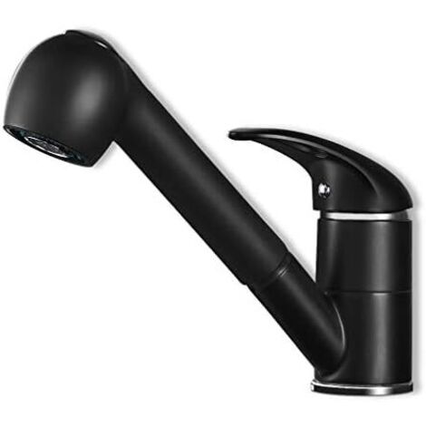 Design élégant et fonctionnalité : robinet de cuisine avec douchette extractible et cartouche céramique anti-goutte, jet extensible jusqu'à 1,5 m, ABS anti-éclaboussures.