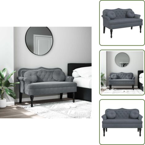 Design elegante - vidaXL Panca con Cuscini Grigio Scuro 120,5x65x75 cm Velluto - Cuscini imbottiti
