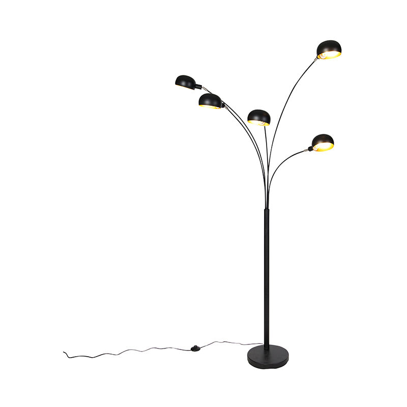 Design Floor Lamp Black 5-Light - Sixties